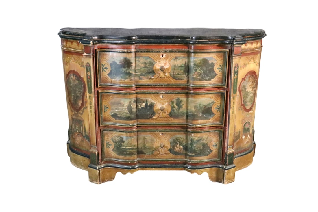 ANTIQUE MARBLE TOP VENETIAN COMMODE (1 of 14)