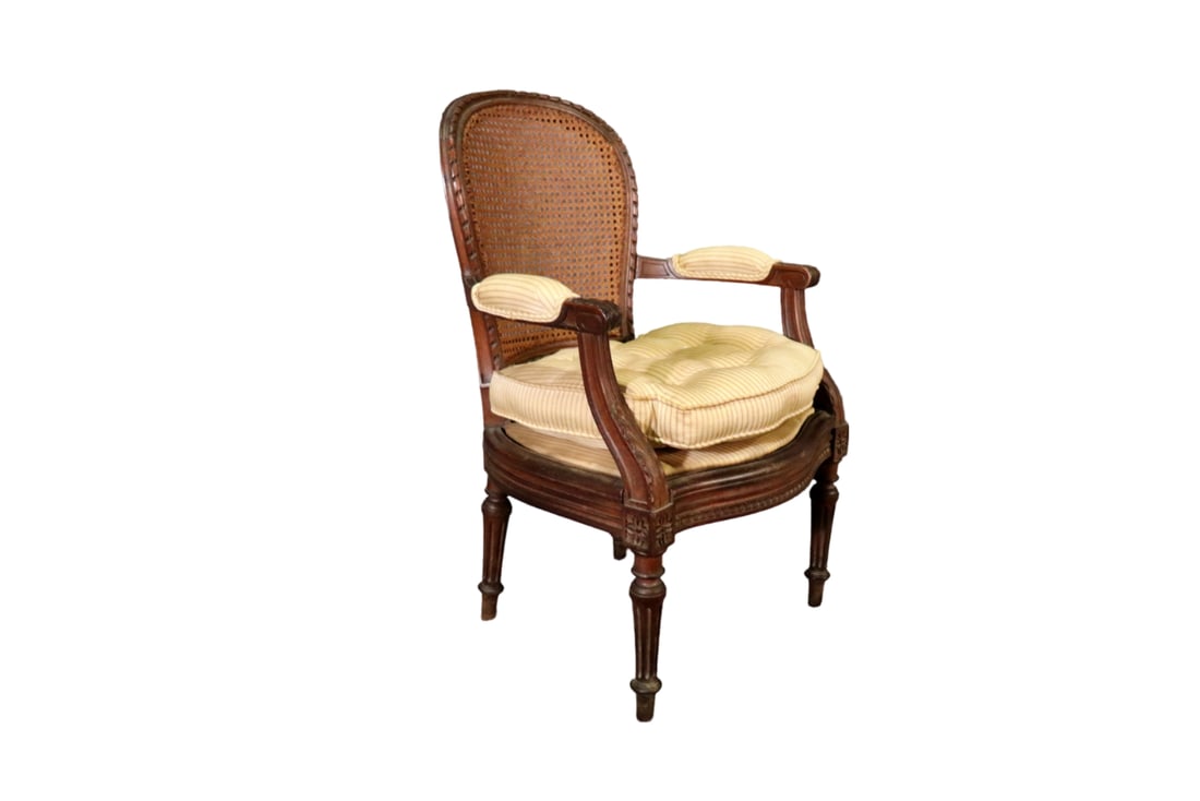 LOUIS XVI STYLE CHILD SIZE CANE ARM CHAIR (1 of 7)
