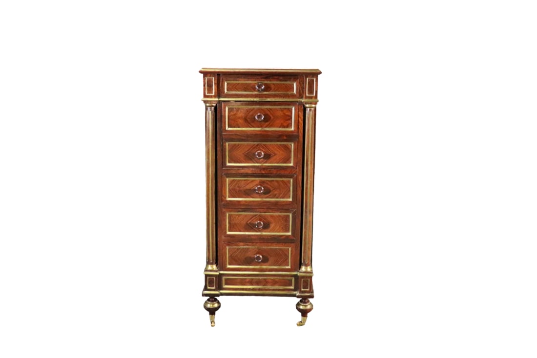 FRENCH EMPIRE MARBLE TOP LINGERIE CHEST (1 of 15)