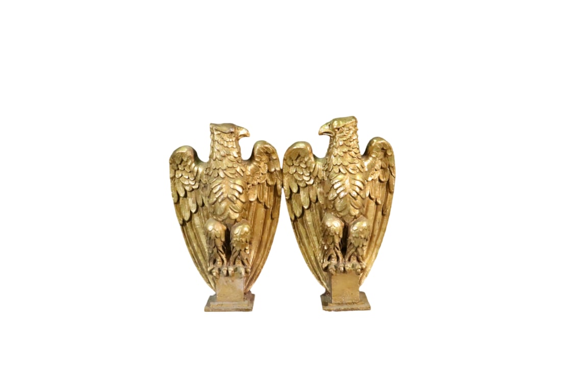 PAIR GILT EAGLE SCULPTURES (1 of 10)