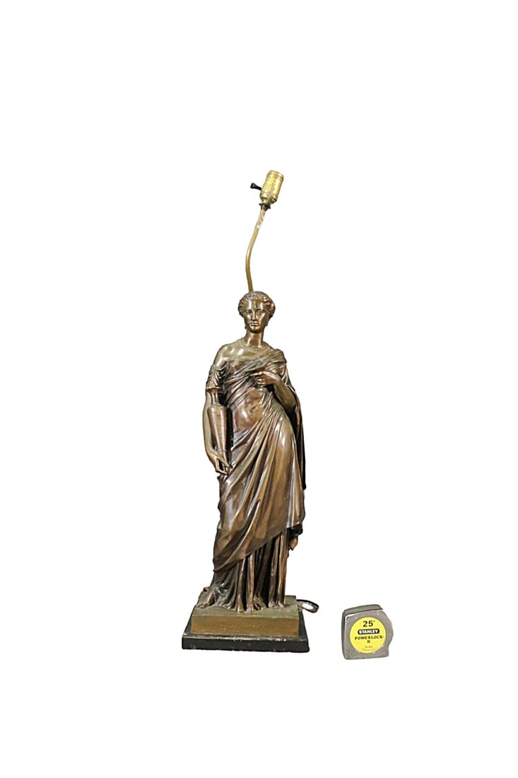 F. BARBEDIENNE FONCEUR BRONZE FIGURAL LAMP (1 of 10)