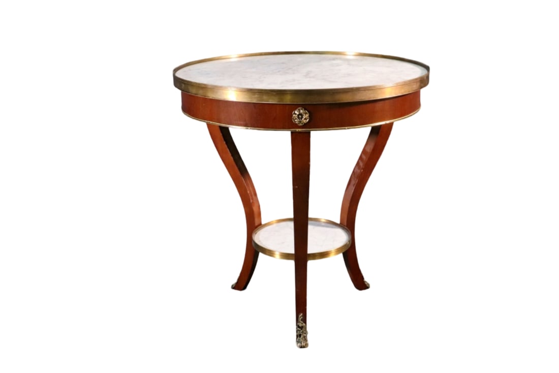 EMPIRE MARBLE TOP GUERIDON TABLE (1 of 10)