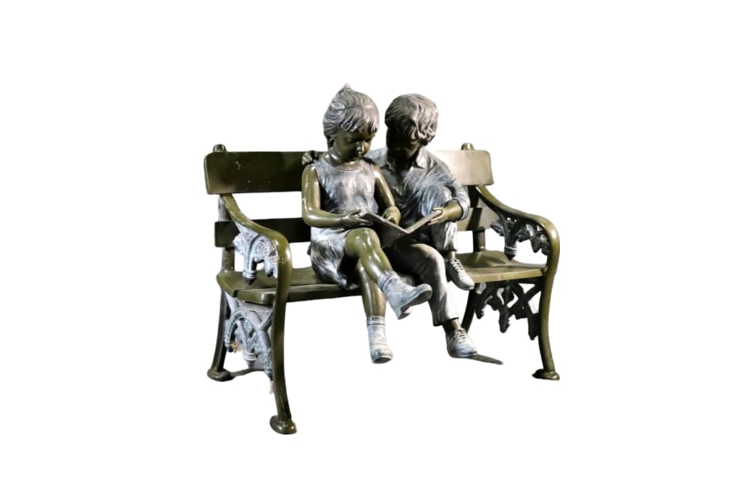 BRONZE FIGURAL BENCH (1 of 9)