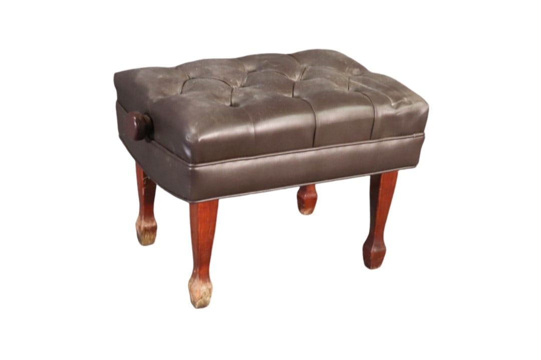 BROWN TUFTED PIANO BENCH (1 of 7)