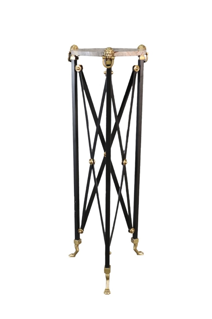 MAISON JANSES STYLE MARBLE TOP PEDESTAL (1 of 8)