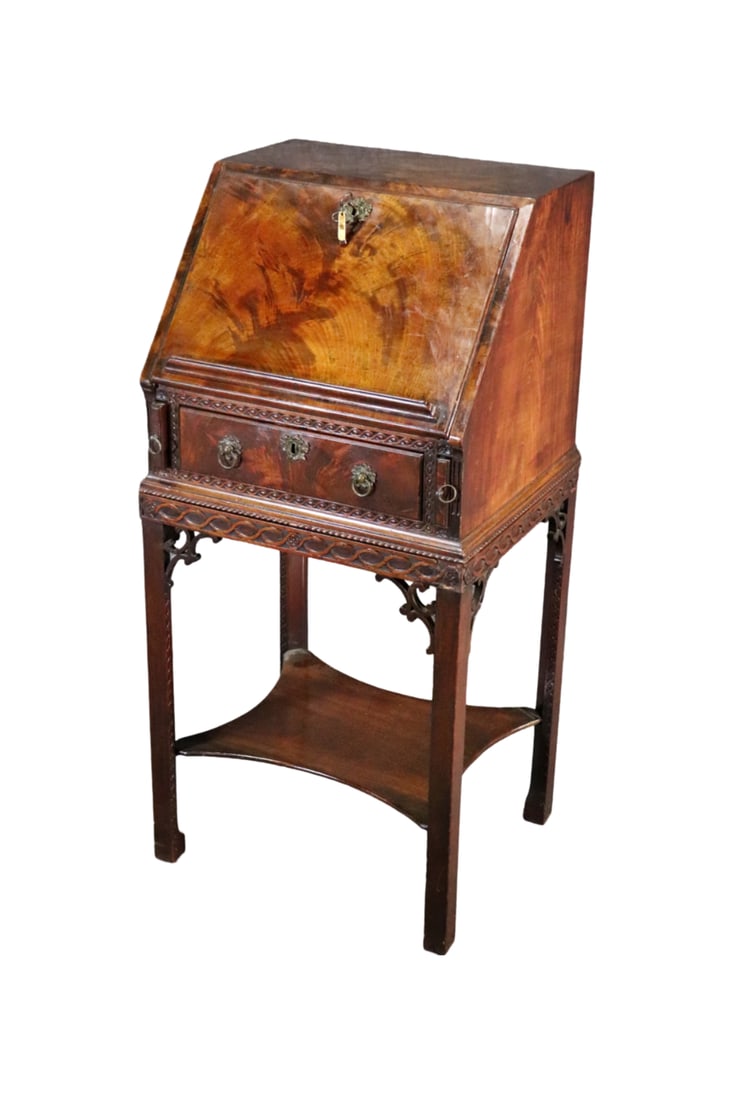 BURL WALNUT SECRETARY DESK (1 of 12)