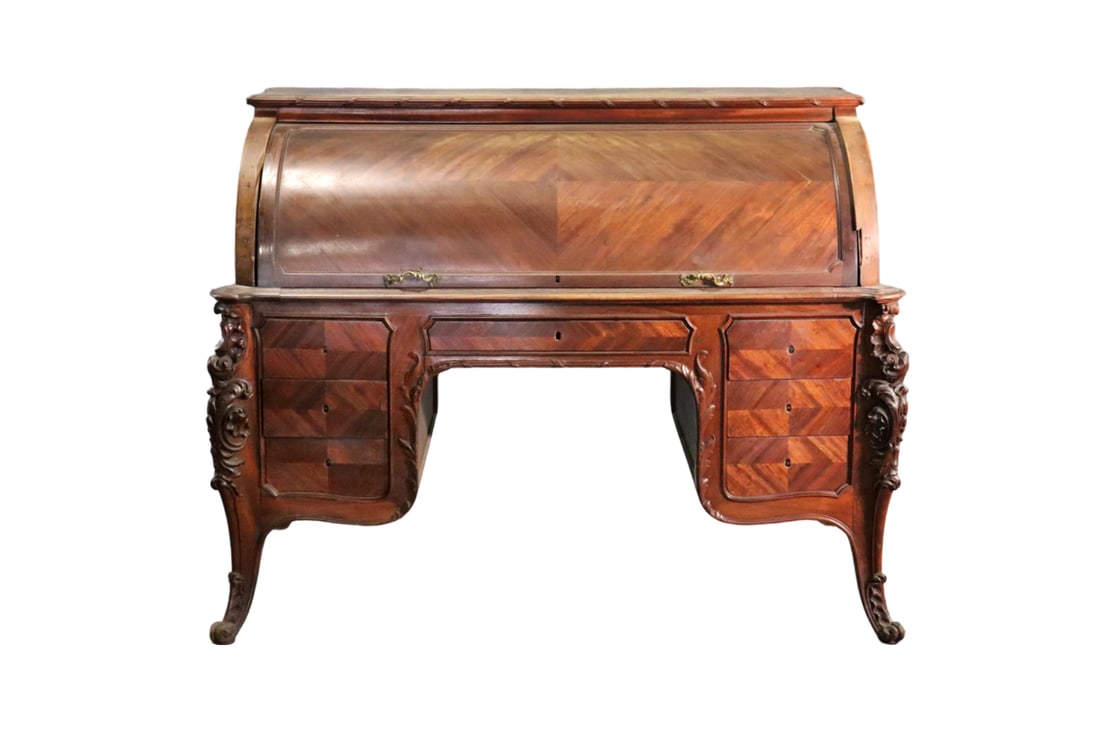LOUIS XV FRENCH CYLINDER DESK MANNER FOREST (1 of 15)