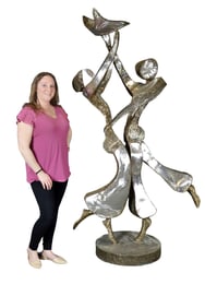 PENNY COLLINS MIXED METAL SCULPTURE DANCING COUPLE