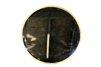 MODERN ROUND BRASS MIRROR