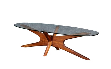 ADRIAN PEARSALL STYLE GLASS TOP COFFEE TABLE