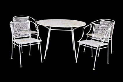 5 PIECE RUSSELL WOODARD STYLE WROUGHT IRON PATIO SET
