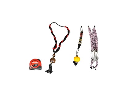 3 AFRICAN BEAD NECKLACES