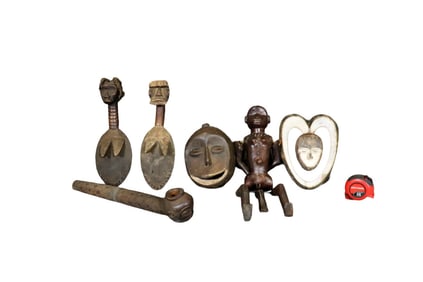 6 CARVED AFRICAN SCULPTURES