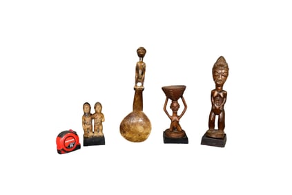 4 CARVED AFRICAN SCULPTURES