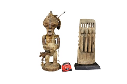 2 CARVED AFRICAN SCULPTURES