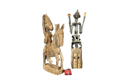 2 CARVED AFRICAN SCULPTURES