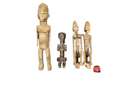 3 CARVED AFRICAN SCULPTURES