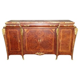 LOUIS XV MARBLE TOP INLAID SIDEBOARD