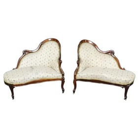 PAIR BELTER ATTRIBUTED MERIDIANS CHAISE RECAMIERS