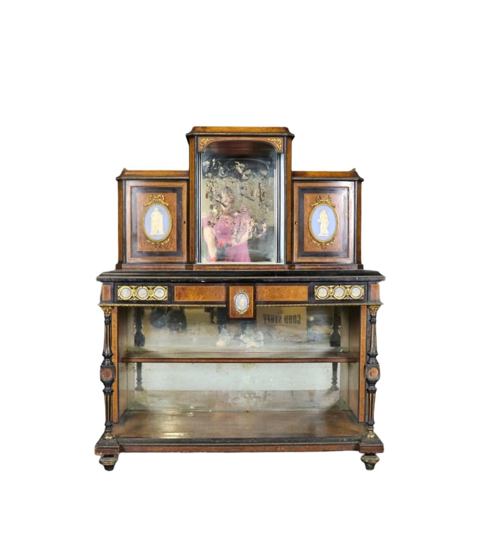 FRENCH BONHEUR DU JOUR LADIES WRITING DESK WITH PORCELAIN PLAQUES (1 of 20)