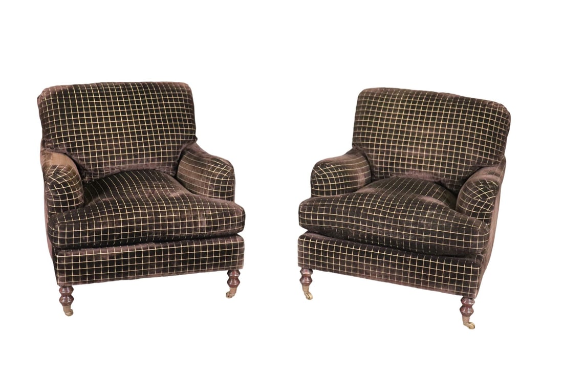 PAIR UPHOLSTERED CLUB CHAIRS (1 of 12)