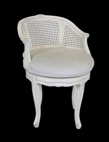DISTRESSED FRENCH SWIVEL VANITY CHAIR