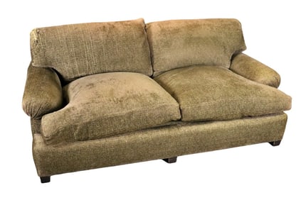 UPHOLSTERED BROWN SOFA