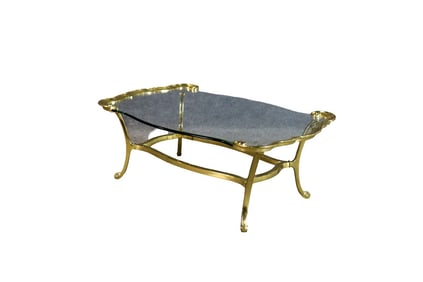 FRENCH REGENCY GLASS TOP COFFEE TABLE