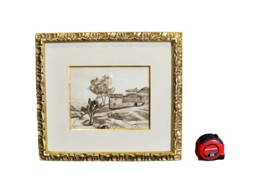 UNSIGNED SKETCH LANDSCAPE WITH HOUSE