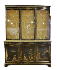 19TH C ENGLISH CHINOISERIE BREAKFRONT