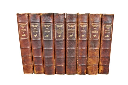 8 LAFCADIO HEARN LEATHER BOUND BOOKS