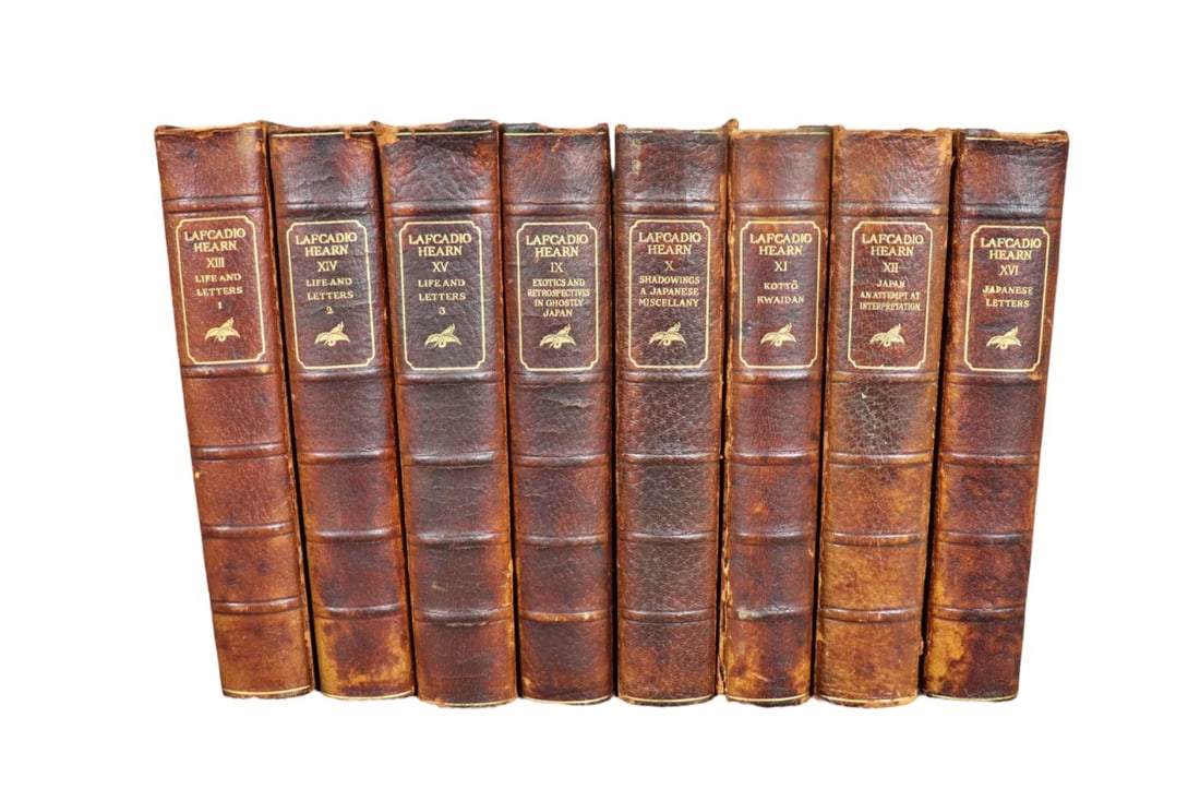 8 LAFCADIO HEARN LEATHER BOUND BOOKS (1 of 12)