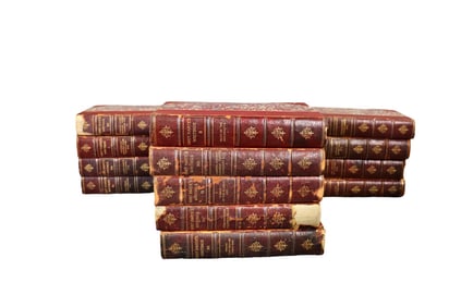 8 BRET HARTE'S WRITINGS LEATHER BOUND BOOKS