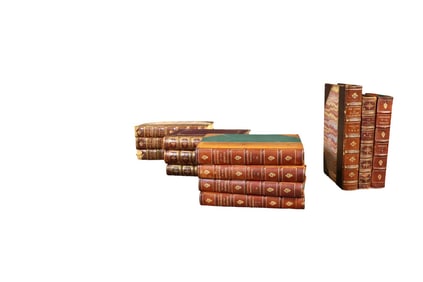 4 HANDBOOK OF PAINTING CROWE 4 THE WORKS OF OLIVER GOLDSMITH & 5 MEMORIES OF THE MONTHS LEATHER