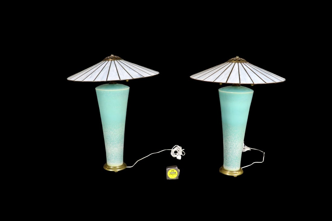 PAIR 1950'S DECO LAMPS (1 of 10)
