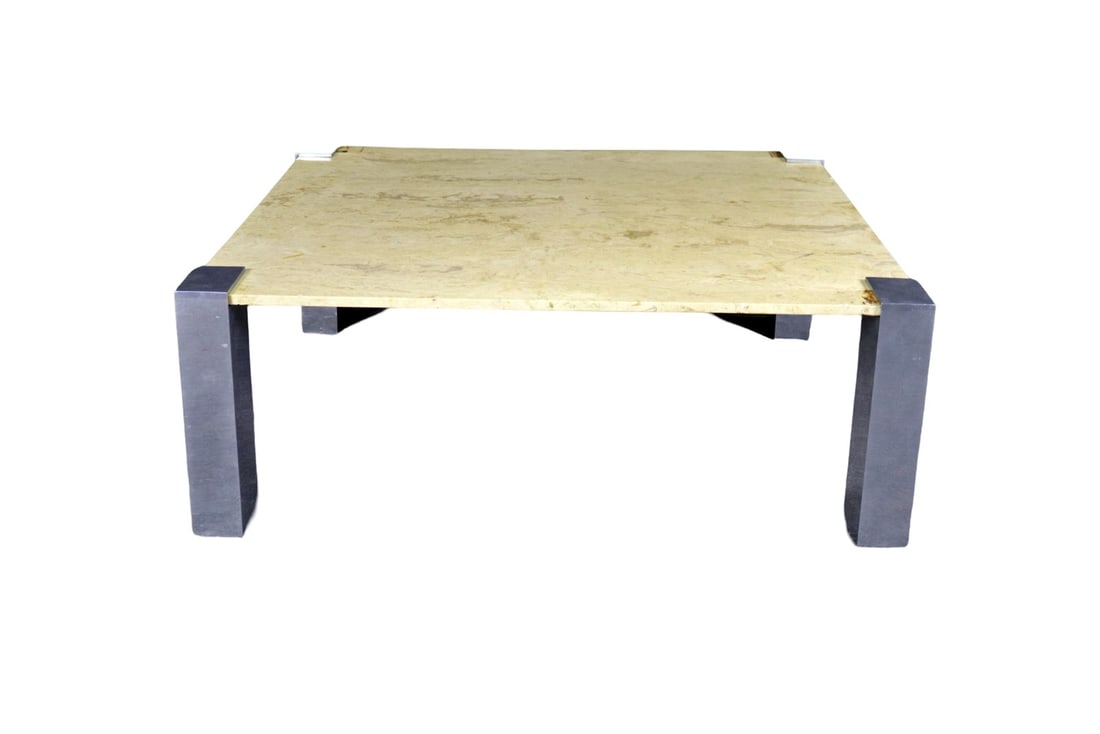 PACE MARBLE & CHROME COFFEE TABLE (1 of 10)