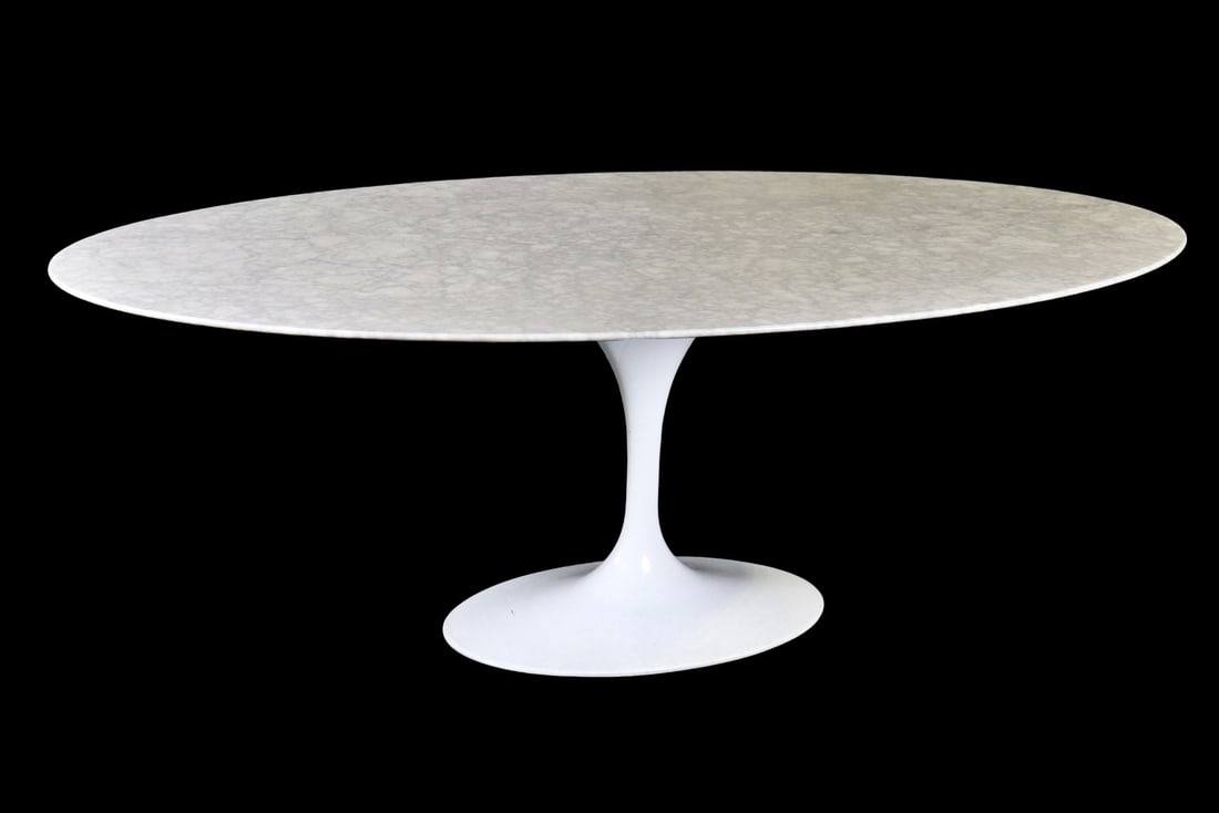 MODERN MARBLE TOP TULIP DINING TABLE (1 of 6)