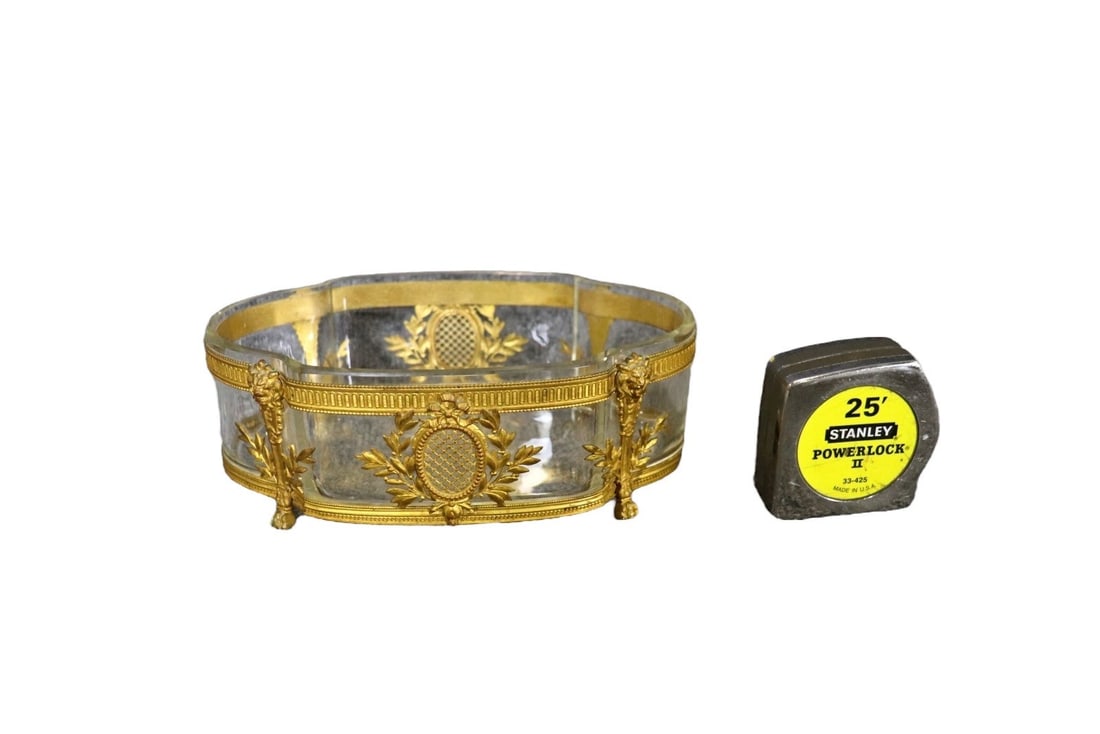 CRYSTAL & GILT BRONZE JARDINIERE CENTERPIECE (1 of 11)