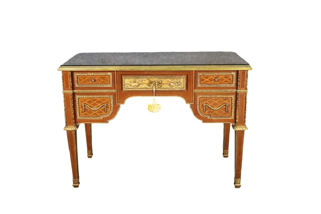 LOUIS XIV STYLE LEATHER TOP WRITING DESK (1 of 11)