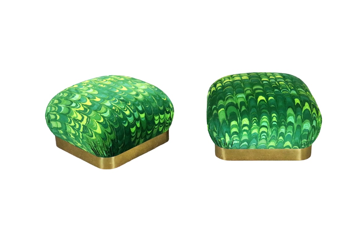 PAIR KARL SPRINGER STYLE OTTOMANS (1 of 13)