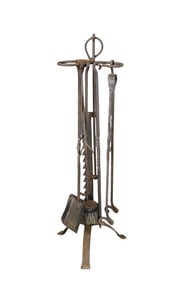 WROUGHT IRON FIREPLACE TOOL SET