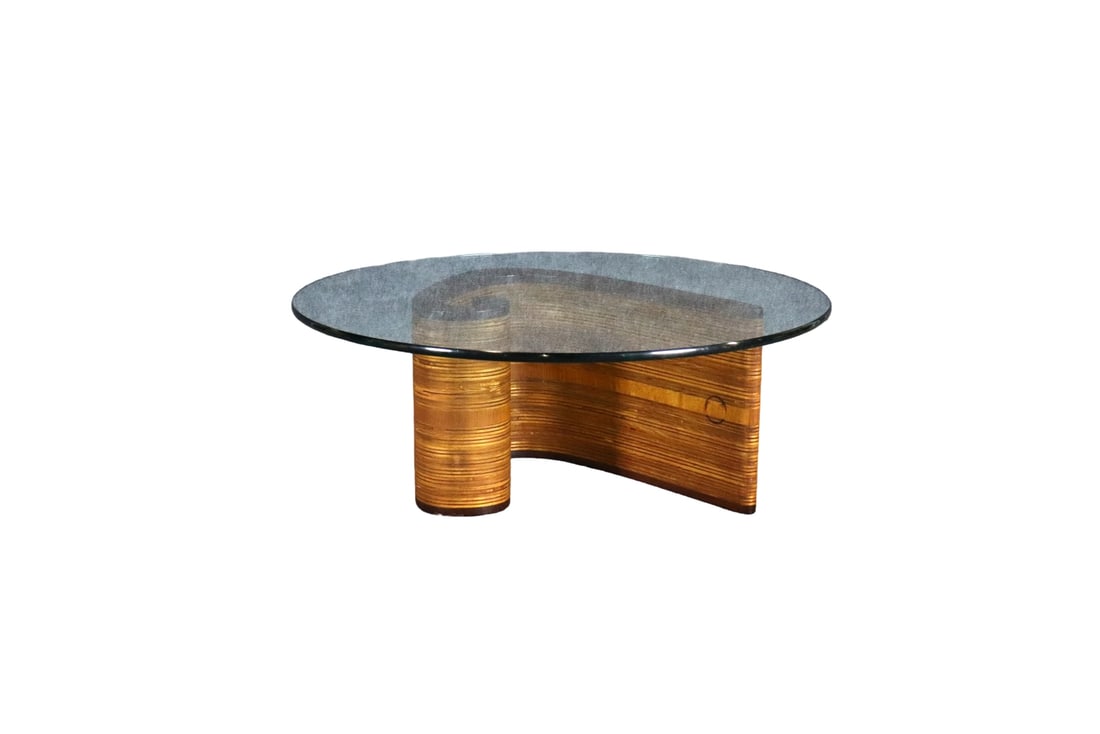 KAGAN STYLE STUDIO GLASS TOP COFFEE TABLE (1 of 9)