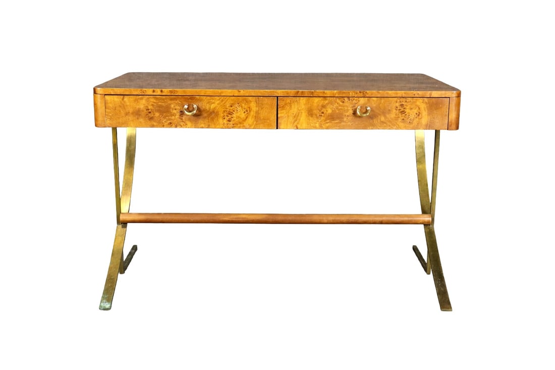 HICKORY WHITE BURL WOOD DESK (1 of 10)