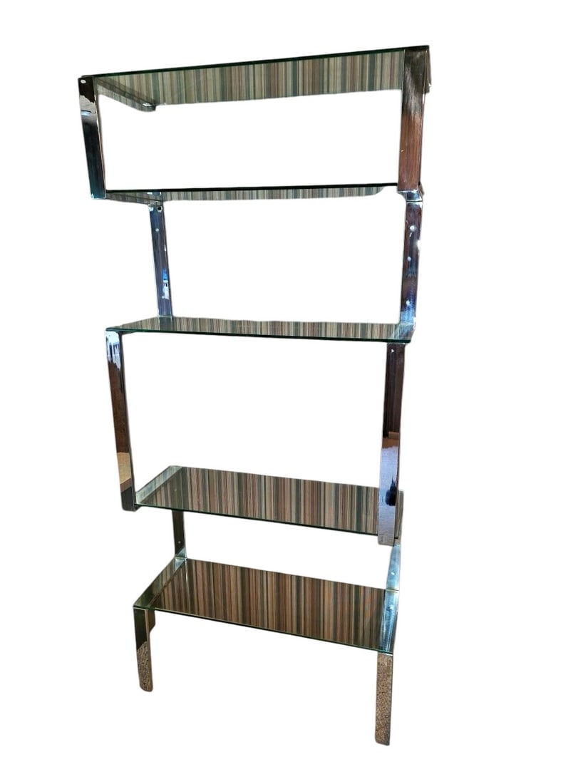 MILO BAUGHMAN STYLE CHROME X ETAGERE (1 of 5)