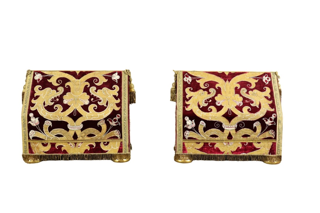 PAIR VELVET COVERED CHESTS (1 of 9)