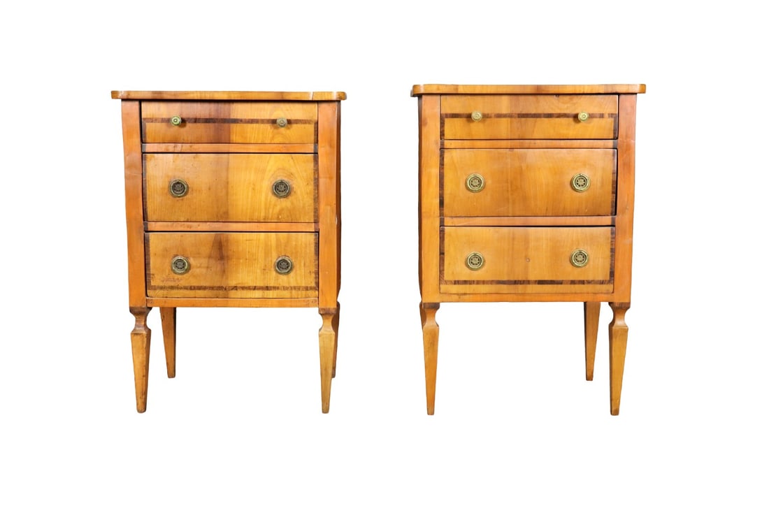 PAIR ANTIQUE BIEDERMEIER END TABLES (1 of 12)
