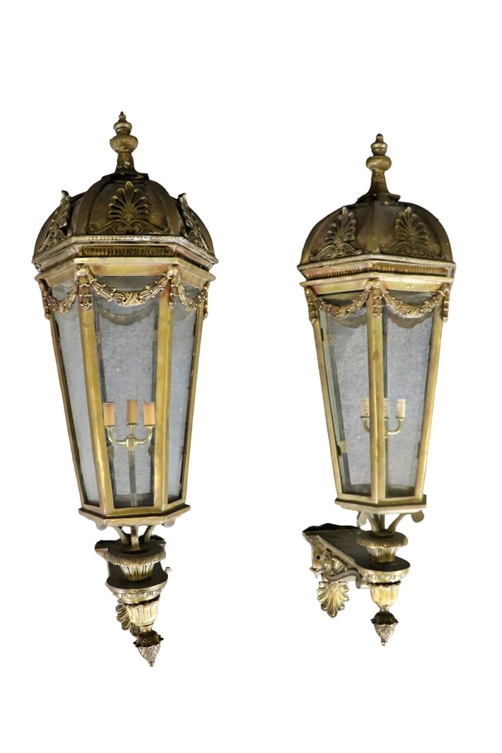 2 BRONZE COACH LAMPS WITH BRACKET (1 of 13)