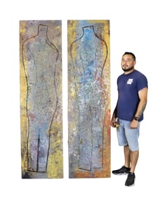PAIR JAMALI ABSTRACT TORSOS ORIGINAL ARTWORK