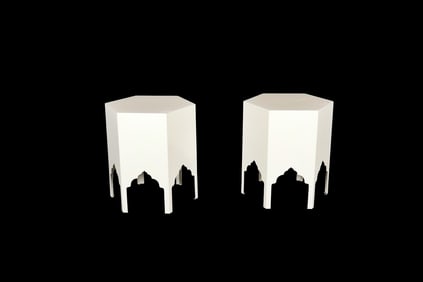 PAIR DOROTHY DRAPER STYLE TABLES