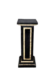 ART DECO BLACK TESSELLATED PEDESTAL